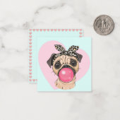 Carte De Correspondance Amour de Pug (Devant/Arrière en situation)