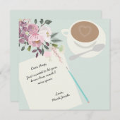 Carte De Correspondance Amour floral moderne Message personnalisé note per (Devant / Derrière)