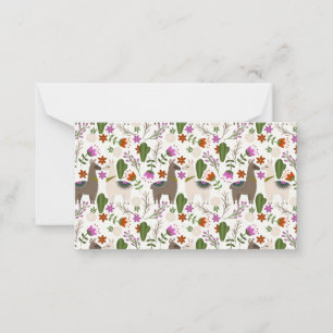 Carte De Correspondance Amoureux des animaux de motif floral Alpaca Cactus