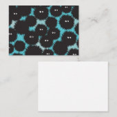 Carte De Correspondance Amusant monstres noirs moelleux (Devant / Derrière)