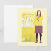 Carte De Correspondance Amy | Downtown Hipster Party Girl (Devant / Derrière)