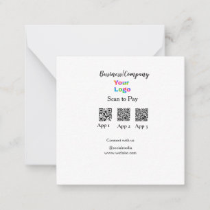 Carte De Correspondance Analyser pour payer le logo de l'entreprise Q R co