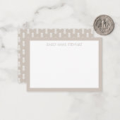 Carte De Correspondance Ananas blanc préppy sur beige (Devant/Arrière en situation)