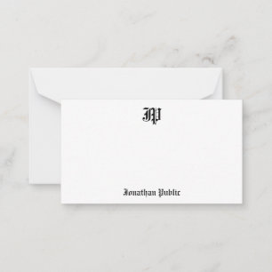 Carte De Correspondance Ancien texte anglais Calligraphié Monogramme Modèl