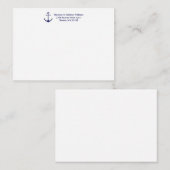 Carte De Correspondance Ancrage nautique bleu marine blanc coutume (Devant / Derrière)