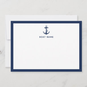 Carte De Correspondance Ancre de bateau nautique et nom personnalisé