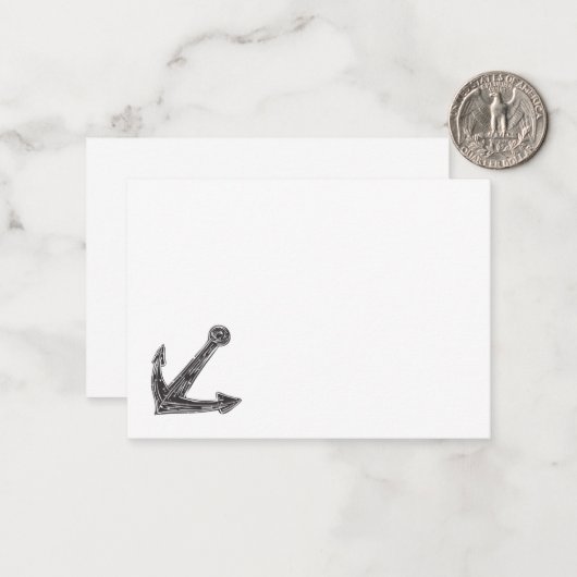 Carte De Correspondance Ancre design mignon (Devant/Arrière en situation)