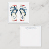 Carte De Correspondance Ancres nautiques et rayures Flip Fops (Devant / Derrière)