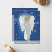 Carte De Correspondance Ange de neige (Devant/Arrière en situation)