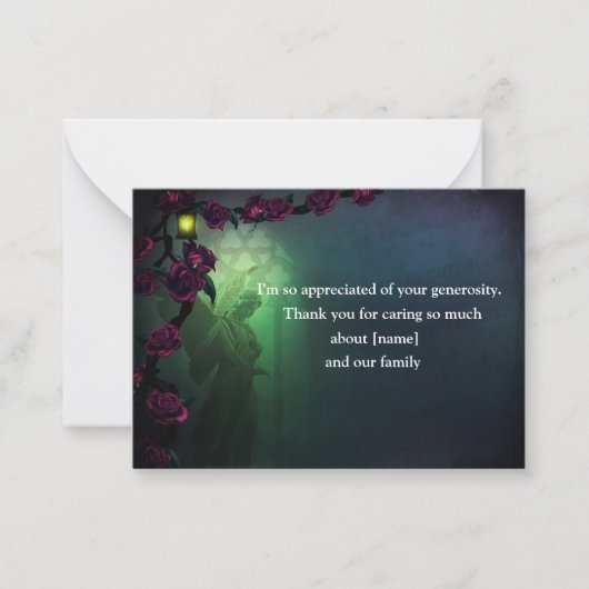 Carte De Correspondance Angel On Window Church Roses gothiques (Devant)