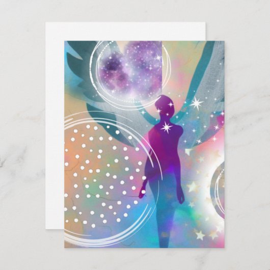 Carte De Correspondance Anges gardiens (Devant / Derrière)