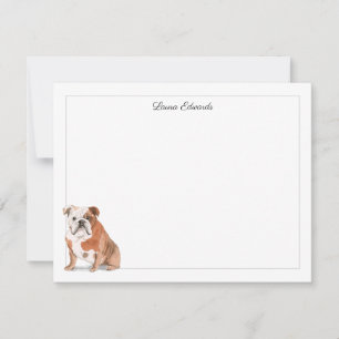 Carte De Correspondance Anglais Bulldog Grey Bordure personnalisée