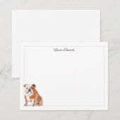 Carte De Correspondance Anglais Bulldog Grey Bordure personnalisée (Devant / Derrière)