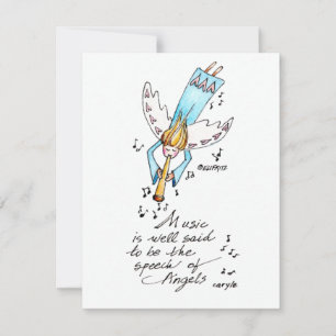 Carte De Correspondance Angle bleu simple avec trompette