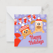 Carte De Correspondance Animal de compagnie Noël Chien Chat (Devant)