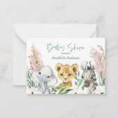 Carte De Correspondance animal safari mignon baby shower tombole (Dos)