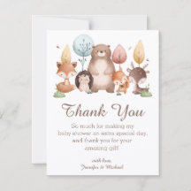 animaux de la forêt merci baby shower élégant