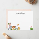 Carte De Correspondance Animaux de la jungle de safari mignons pour enfant (Devant/Arrière en situation)
