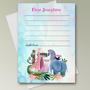 Carte De Correspondance Animaux de safari capsule temporelle pour l'annive