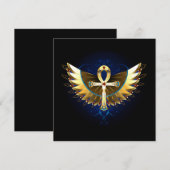 Carte De Correspondance Ankh or avec ailes (Devant / Derrière)