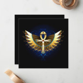 Carte De Correspondance Ankh or avec ailes (Devant/Arrière en situation)