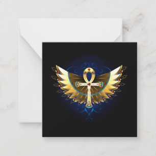 Carte De Correspondance Ankh or avec ailes
