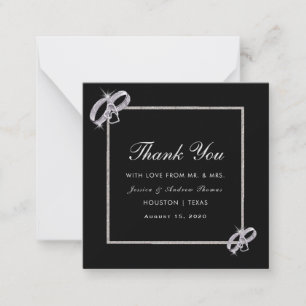 Carte De Correspondance Anneaux de mariage en diamant classe argent Mariag
