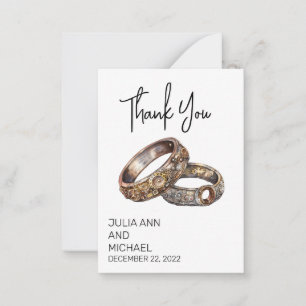 Carte De Correspondance Anneaux Steampunk Mariage Merci Minimaliste