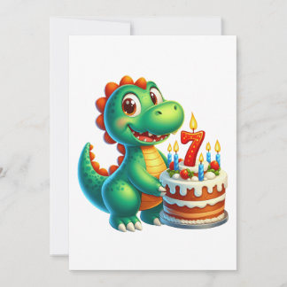 Carte De Correspondance Anniversaire de Dino 7 ans