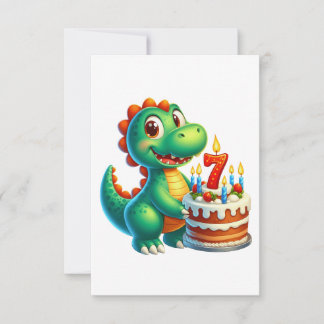 Carte De Correspondance Anniversaire de Dino 7 ans