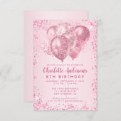 Carte De Correspondance Anniversaire de enfant de ballons de Parties scint (Devant / Derrière)