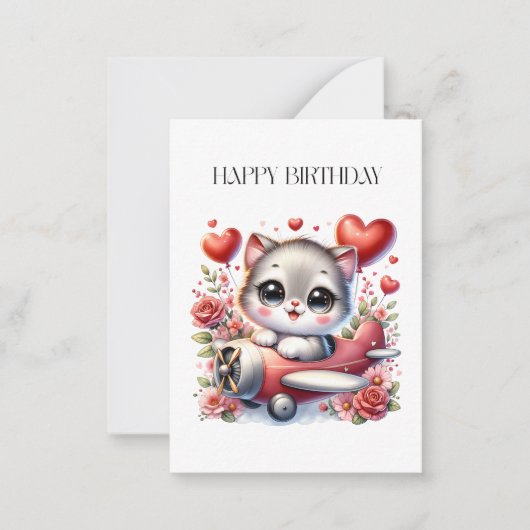 Carte De Correspondance Anniversaire de Kitten Pilot (Devant)