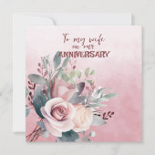 Carte De Correspondance Anniversaire de la femme rose Roses (Devant)