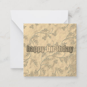Carte De Correspondance Anniversaire de motif d'or joyeux