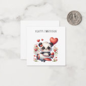 Carte De Correspondance Anniversaire de Panda Pilote (Devant/Arrière en situation)