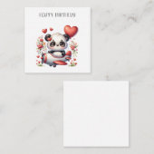 Carte De Correspondance Anniversaire de Panda Pilote (Devant / Derrière)