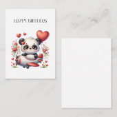 Carte De Correspondance Anniversaire de Panda Pilote (Devant / Derrière)