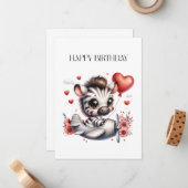 Carte De Correspondance Anniversaire de Zebra Pilot (Devant/Arrière en situation)