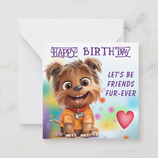 Carte De Correspondance Anniversaire du chien Yorkshire Terrier (Devant)