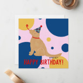 Carte De Correspondance Anniversaire Golden Retriever  (Devant/Arrière en situation)