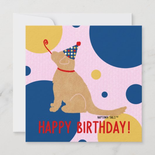 Carte De Correspondance Anniversaire Golden Retriever  (Devant)