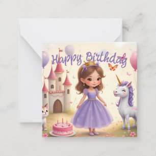 Carte De Correspondance Anniversaire magique dans un monde de conte de fée