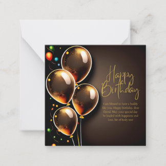 Carte De Correspondance Anniversaire Noir et Or