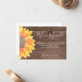 Carte De Correspondance Annonce de déménagement Budget Rustique Tournesol (Devant/Arrière en situation)