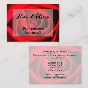 Carte De Correspondance Annonce de nouvelle adresse Rose Rouge