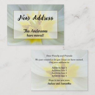 Carte De Correspondance Annonce d'une nouvelle adresse de Tulipe Blanche