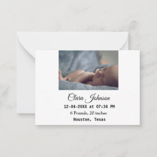 Carte De Correspondance Annonces de naissance ajouter la date photo heure