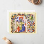 Carte De Correspondance Annunciation medieval illumination (Devant/Arrière en situation)