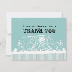 Carte De Correspondance Antique Bleu Personnalisé Merci Notes