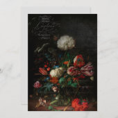 Carte De Correspondance Antique Floral Still Life & Script français (Devant / Derrière)